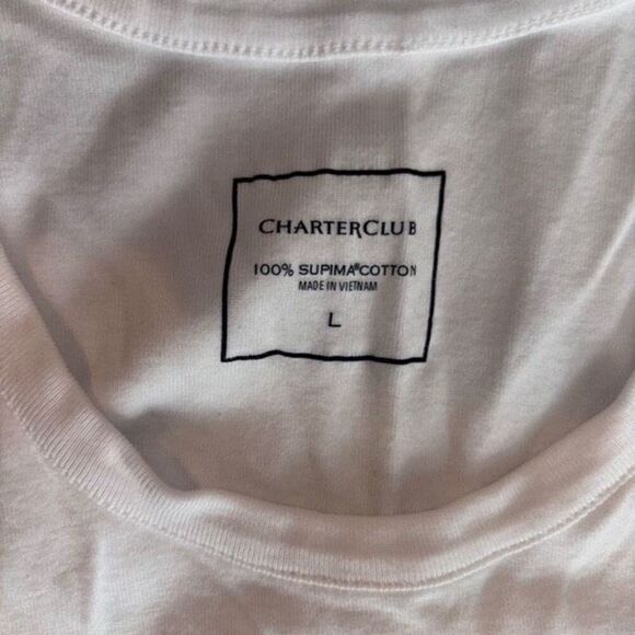 Charter Club Supima Cotton Crew Neck Tank Top White Size Large - Picture 4 of 5